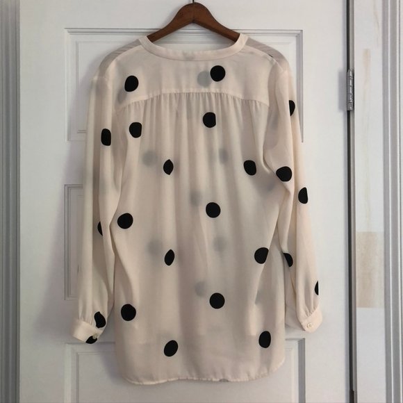 LOFT Mega Dot V-Neck Blouse - Picture 5 of 10